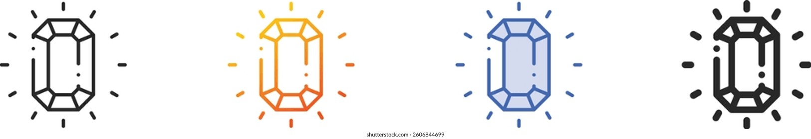 ruby icon.Thin Linear, Gradient, Blue Stroke and bold Style Design Isolated On White Background