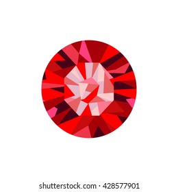 Ruby isolated on white. Vector illustration.