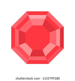 ruby, jewelry related icon, flat design
