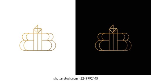 Ruby logo design with initial BB is modern and luxurious