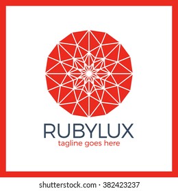 Ruby Luxury Logo. Sapphire Isolated Logo, Icon, Background For Gems And Jewelry Company Shop