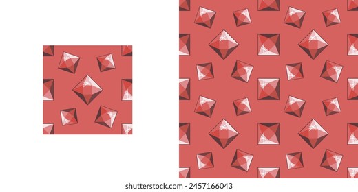 Ruby Luxury: Vector Pattern of Red Precious Gemstones