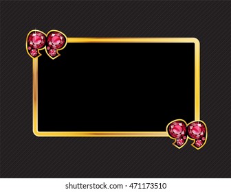 Ruby  Quotes on Gold Metal Speech Bubble over Pinstripe Background.  Vector EPS-10 file, transparency used. 
