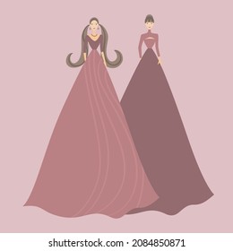 Ruby Red Dress for Twins Princess