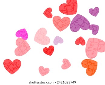 Ruby red flying hearts bright love passion vector background.  Simple flying red hearts scatter for invitation card.