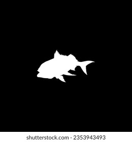 Ruby Snapper (Etelis Carbunculus) Fish Silhouette Illustration for Logo Type, Art Illustration, Pictogram or Graphic Design Element. Vector Illustration