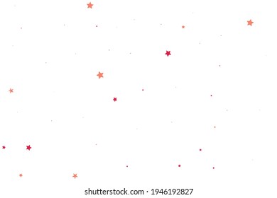 Ruby Stars Gift. Scarlet Confetti Card. Coral Falling Invitation. Celebration Background. Rufous Glitter Invitation. Sparkling Background. Texture Anniversary. Universe Poster.