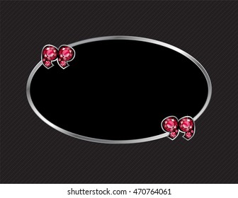 Ruby Stone Quotes on Silver Metal Speech Bubble over Pinstripe Background. Vector EPS-10 file, transparency used. 