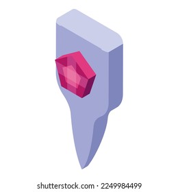 Ruby tooth design icon isometric vector. Oral brush. Clean teeth