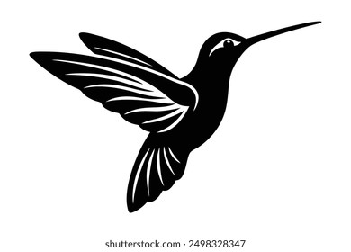 Ruby-throated Hummingbird Silhouette Elegant Bird Art