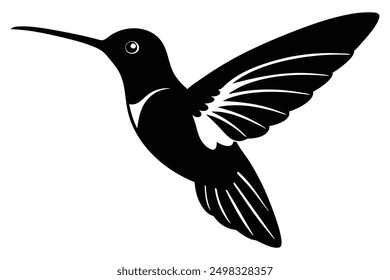 Ruby-throated Hummingbird Silhouette Elegant Bird Art