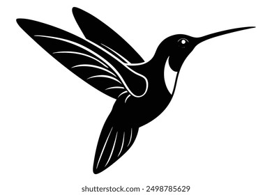 Ruby-throated Hummingbird Silhouette Elegant Bird Art