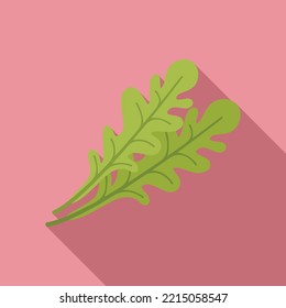 Ruccola leaf icon flat vector. Arugula salad. Vegetable plant
