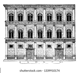 Rucellai Palace creations of Alberti form a class apart Florentine palace architecture do not display the peculiarities of the Florentine style to a certain extent vintage 