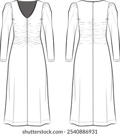 Um vestido de Midi Ruched Jersey