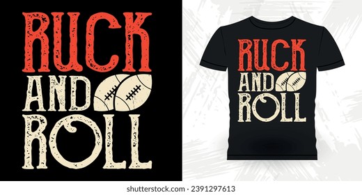 Ruck And Roll Funny Rugby Player Coach Vintage Rugby Player T-shirt Design