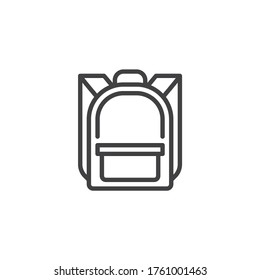 Rucksack, backpack line icon. linear style sign for mobile concept and web design. School bag outline vector icon. Symbol, logo illustration. Vector graphics