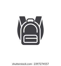 Rucksack, Rucksack, Vektorsymbol des Rucksacks. volles Flachzeichen für mobiles Konzept und Webdesign. Schultasche-Symbol Symbol, Logo-Abbildung. Vektorgrafik