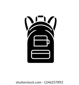 Rucksack black icon, vector sign on isolated background. Rucksack concept symbol, illustration 