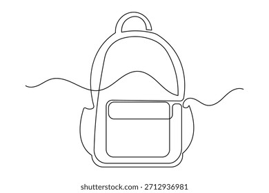 Rucksack Symbol kontinuierliche einzeilige Kunst minimalistischen Stil Grafik