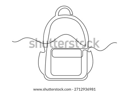 Rucksack icon continuous one line art minimalist style graphic