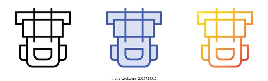 rucksack icon. Linear, Blue Fill and Gradient Style Design Isolated On White Background