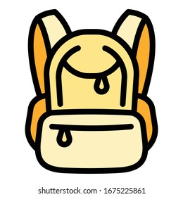 Rucksack icon. Outline rucksack vector icon for web design isolated on white background