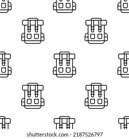 rucksack icon pattern. Seamless rucksack pattern on white background.
