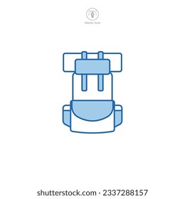 Rucksack icon symbol vector illustration isolated on white background