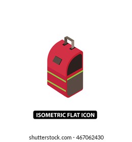 Rucksack isometric icon. Backpack. 