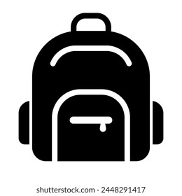 Rucksack silhouette icon. Backpack silhouette icon. Vector.