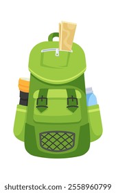 Rucksack trip adventure equipment vector illustration