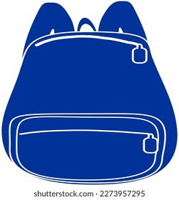 rucksack with white lines on a blue background