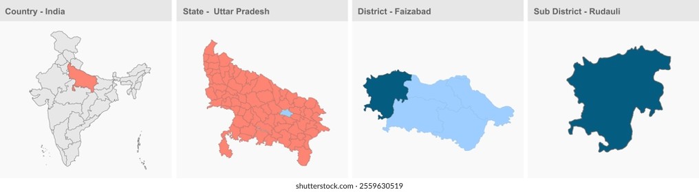 Rudauli map, Faizabad District, Uttar Pradesh State, Republic of India, Government of  Uttar Pradesh, Indian territory, Eastern India, politics, village, tourism