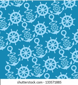 Rudder and anchor background vector art
