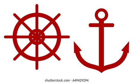 Rudder and Anchor vector picture