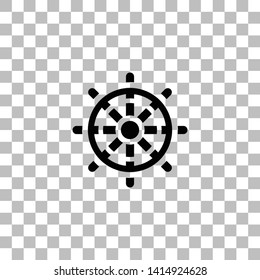 Rudder. Black flat icon on a transparent background. Pictogram for your project