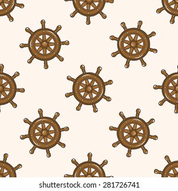 rudder , cartoon seamless pattern background