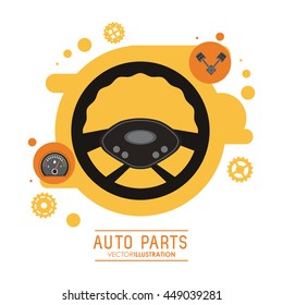 Rudder icon. Auto part design. Vector graphic