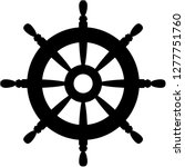 Rudder icon. Black silhouette vector illustration. Sailing symbol. Flat design style for website, app, infographics,..