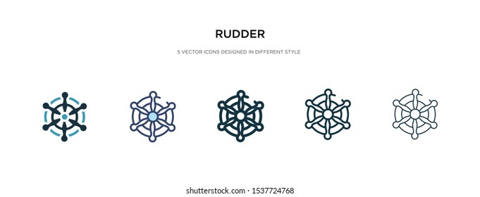 rudder icon in different style vector illustration. two colored and black rudder vector icons designed in filled, outline, line and stroke style can be used for web, mobile, ui