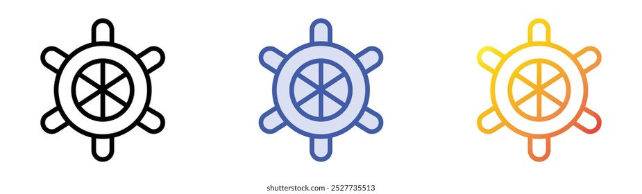 rudder icon. Linear, Blue Fill and Gradient Style Design Isolated On White Background