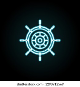 rudder icon in neon style. Simple thin line, outline vector of Summer icons for UI and UX, website or mobile application