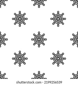 rudder icon pattern. Seamless rudder pattern on white background.