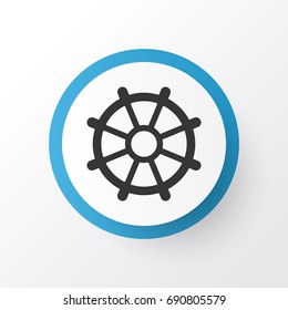 Rudder Icon Symbol. Premium Quality Isolated Boat Helm Element In Trendy Style.