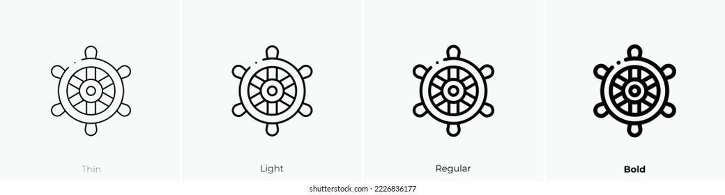 rudder icon. Thin, Light Regular And Bold style design isolated on white background