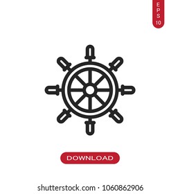 Rudder icon vector