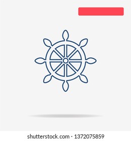 Rudder icon. Vector concept illustration for design.