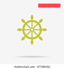 Rudder icon. Vector concept illustration for design.