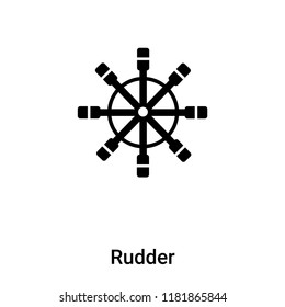 Rudder icon vector isolated on white background, logo concept of Rudder sign on transparent background, filled black symbol